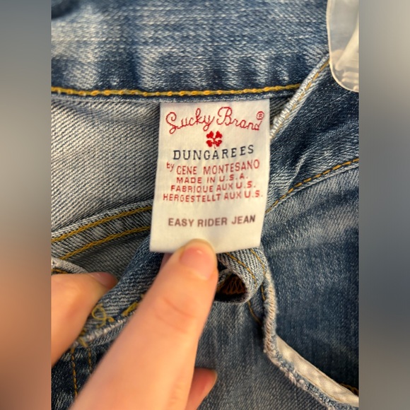 Lucky Brand ☘️ Easy Rider Dungarees Jeans, Size 14 Bootcut. Button Fly. USA made - Picture 6 of 9